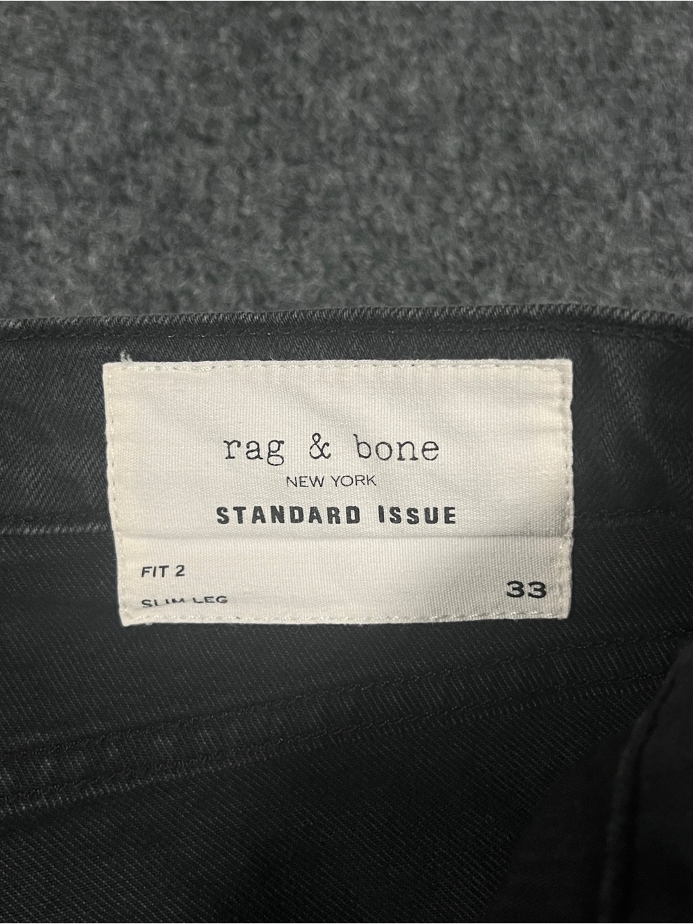 Rag & Bone Jeans Mens 34x30 Black Dark Wash Fit 2 Slim Straight Leg Denim Pants - Picture 3 of 9